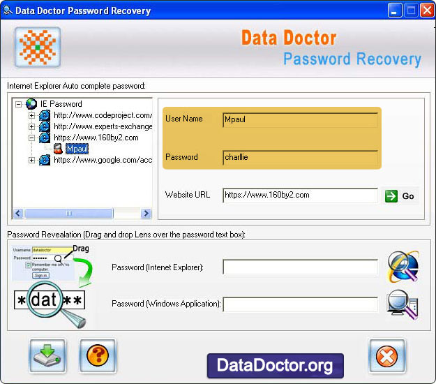 Screenshot of Internet Explorer Password Changer