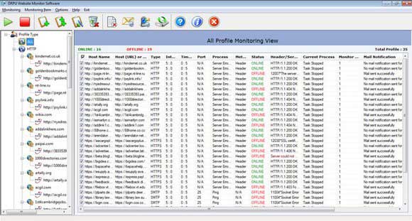 Screenshot of Web Server Uptime Monitoring 4.5.0.2