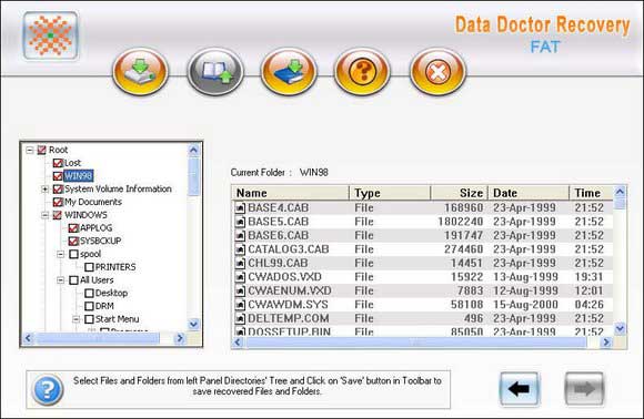 Screenshot of FAT Partition Backup Recovery