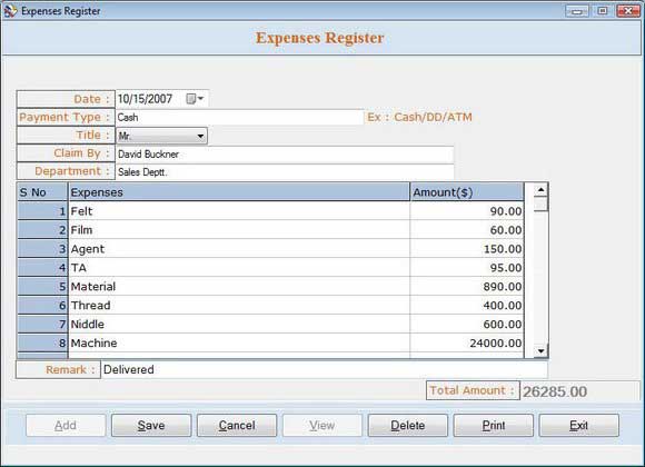Screenshot of Business Inventory Software