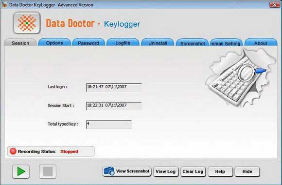 Screenshot of Advance Keyboard Monitoring Software 3.0.1.5