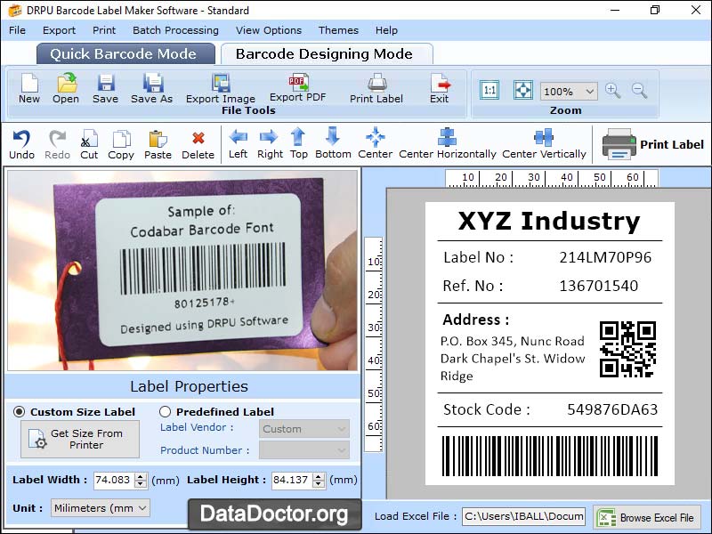 Screenshot of Barcode Image Creator