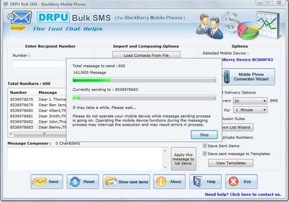 BlackBerry Bulk SMS Software 6.0.1.4