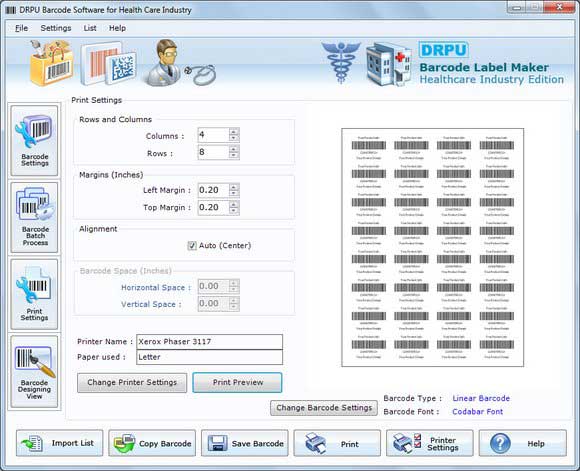 Screenshot of Barcode Printer for Hospitals 7.3.0.1