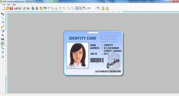 Screenshot of Business Card Designer Software