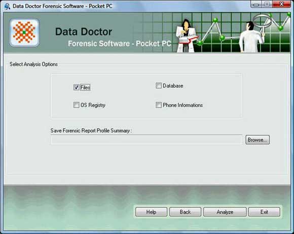 Screenshot of Pocket PC Forensic Program