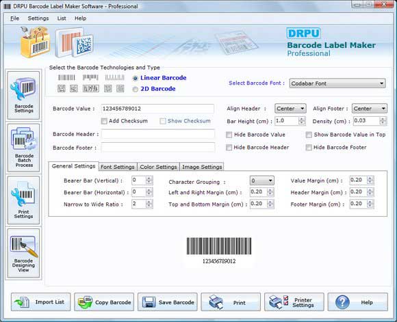 Screenshot of Barcode Generator