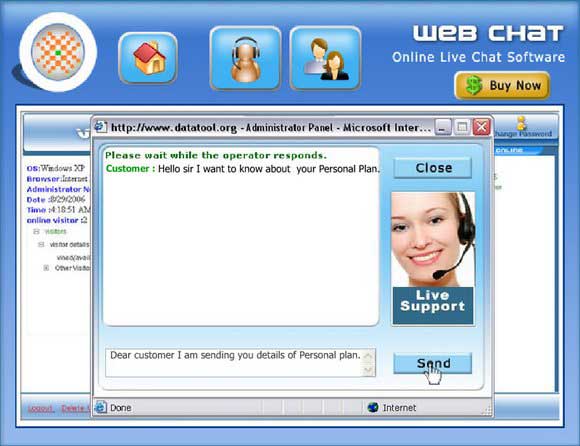 Screenshot of Online Live Chat Software