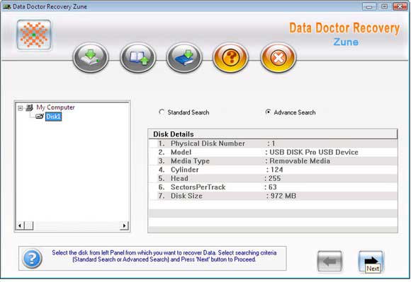 Screenshot vom Programm: Zune Data Restoration Tool