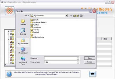 browse the location where user needs to save the recovered data