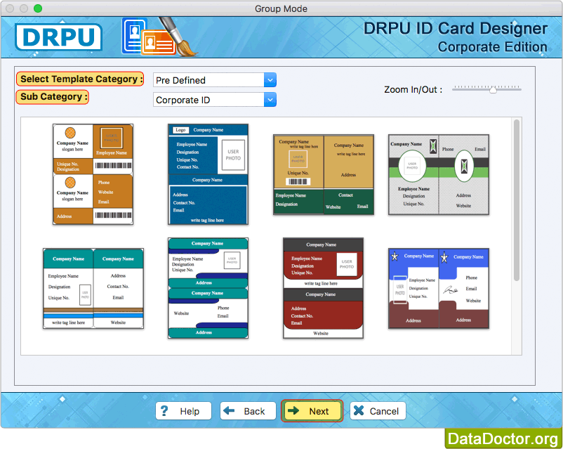 Choose Pre-defined Template ID Cards Maker (Corporate Edition)