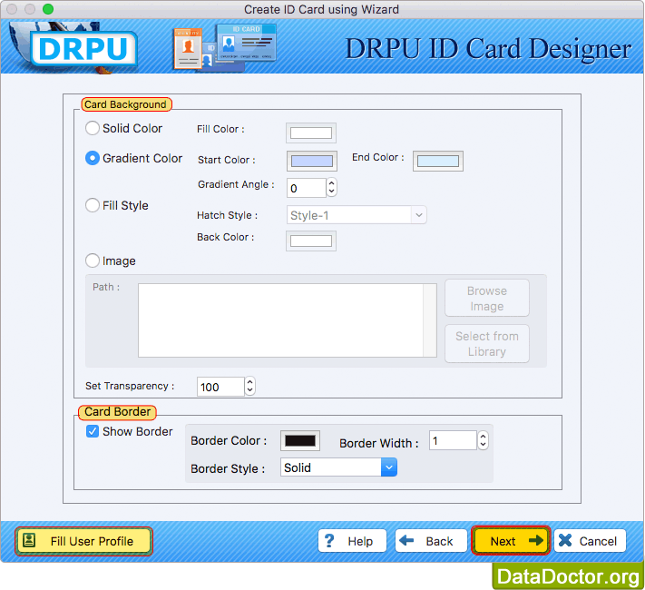 Set Card Background ID Card Designer for Mac