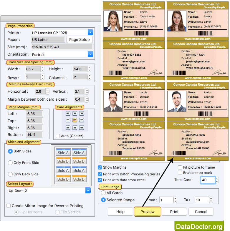 Print Designed ID Cards ID Card Designer for Mac