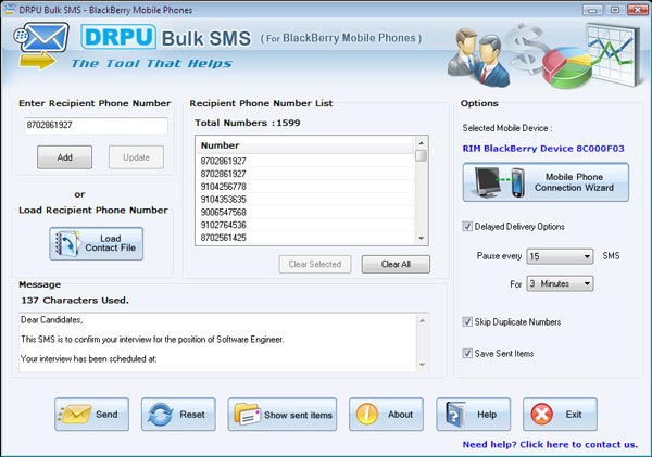 Free mobile message tracker