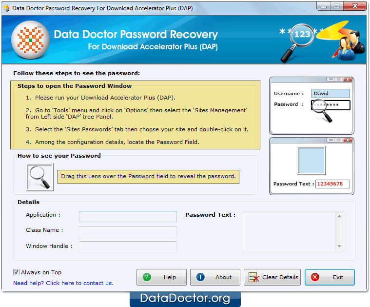 Open Password Recovery For Download Accelerator Plus (DAP)