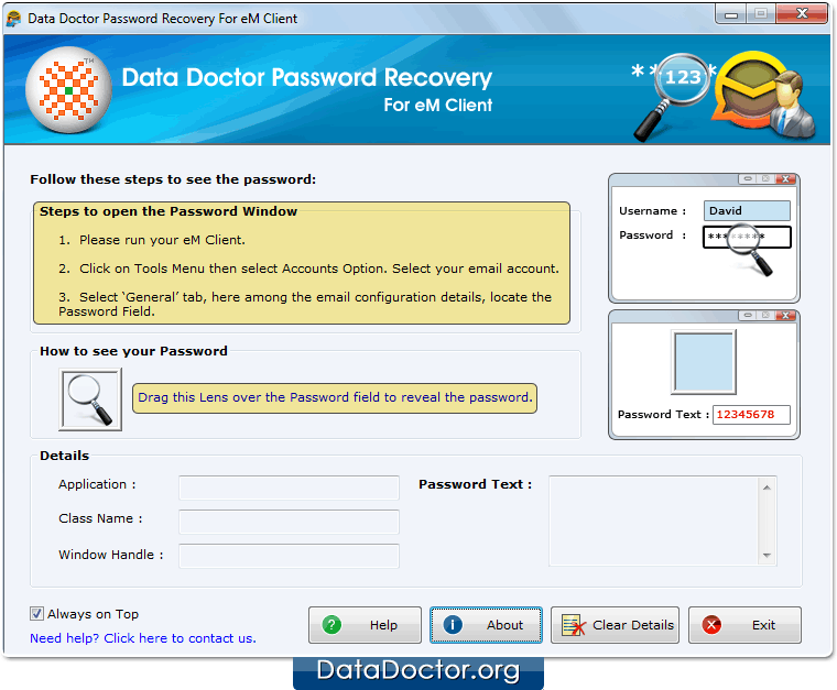 Open Password Recovery For eM Client