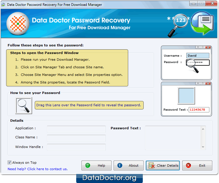Open Password Recovery For Free Download Manager