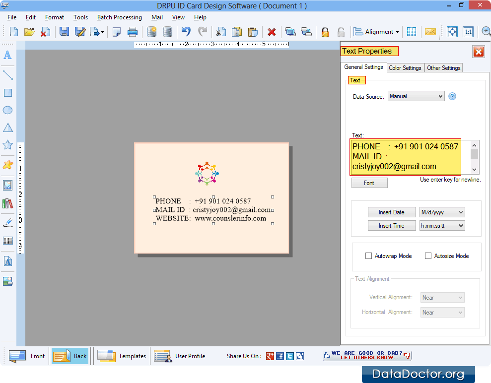 Text Properties Text Properties