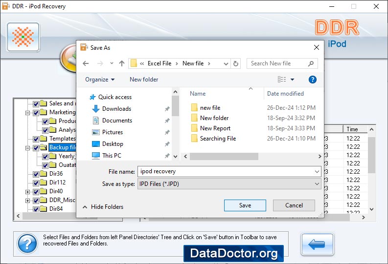 Save recovered data Save recovered data