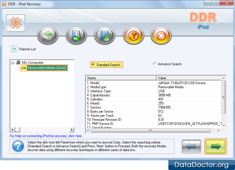 Select removable media