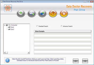 Main screen of pen drive data recovery software