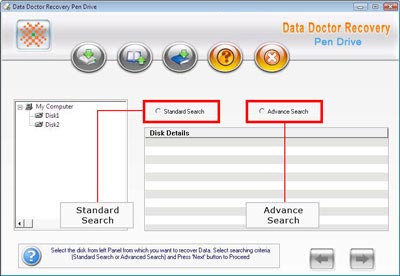 Pen drive data recovery software main screen