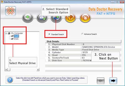 select the physical drive from the left panel and select Standard