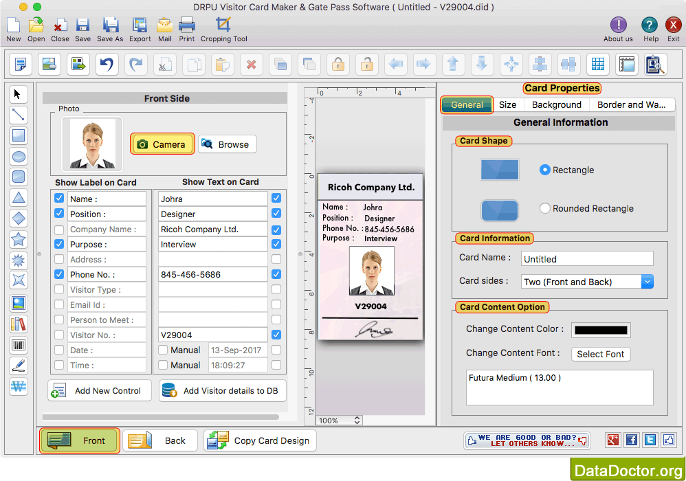 Visitors ID Cards Maker for Mac