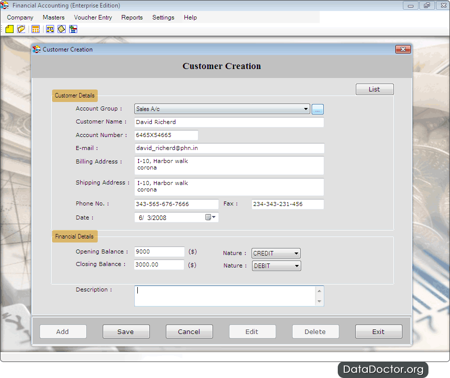 Customer Creation Customer Creation