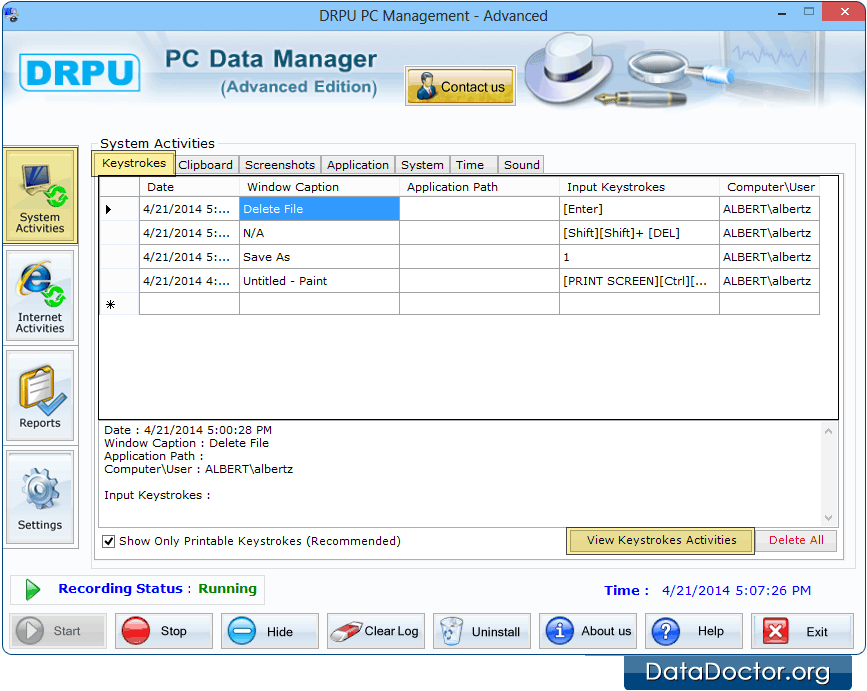 System Activities System Activities