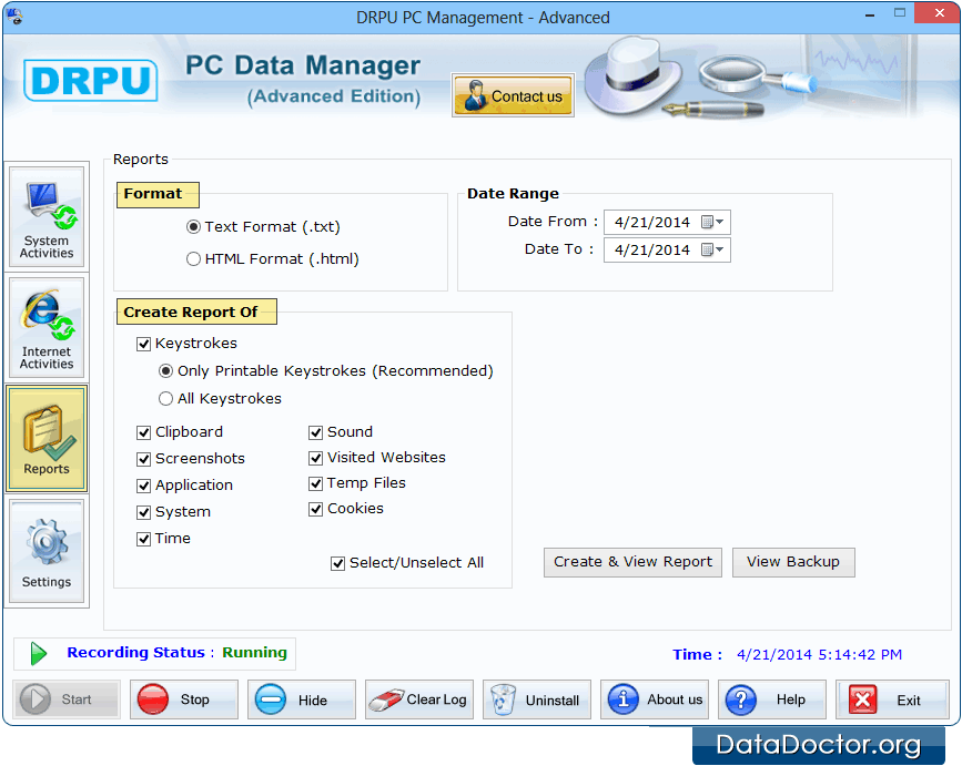 Generate and view reports