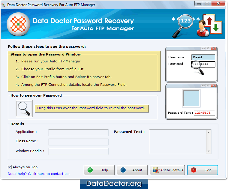 Open Password Recovery For Auto FTP Manager