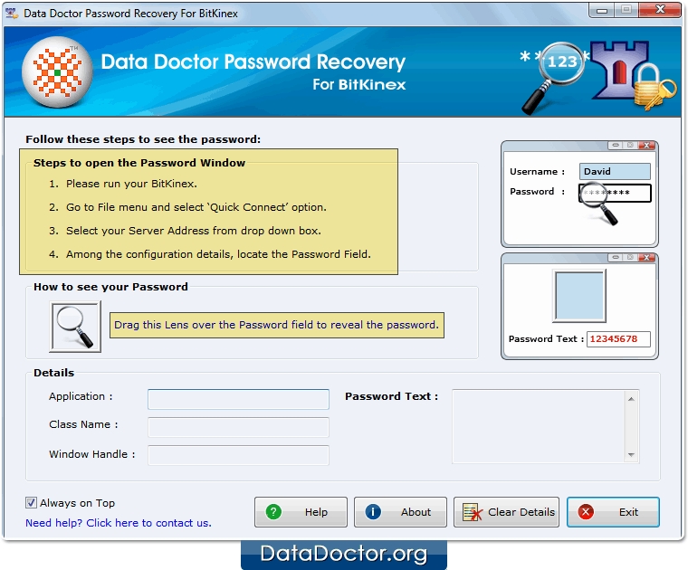 Open Password Recovery For BitKinex