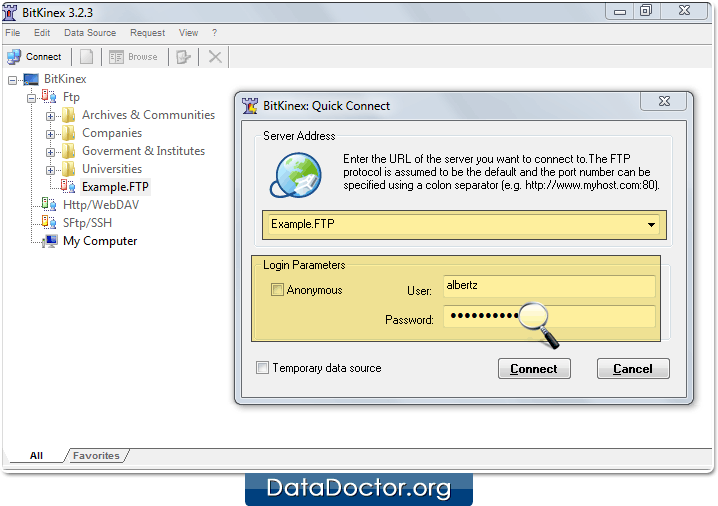 Locate the password field Locate the password field