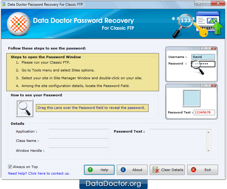 Open Password Recovery For Classic FTP