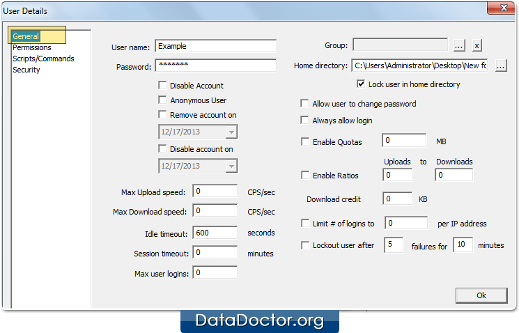 Locate the password field