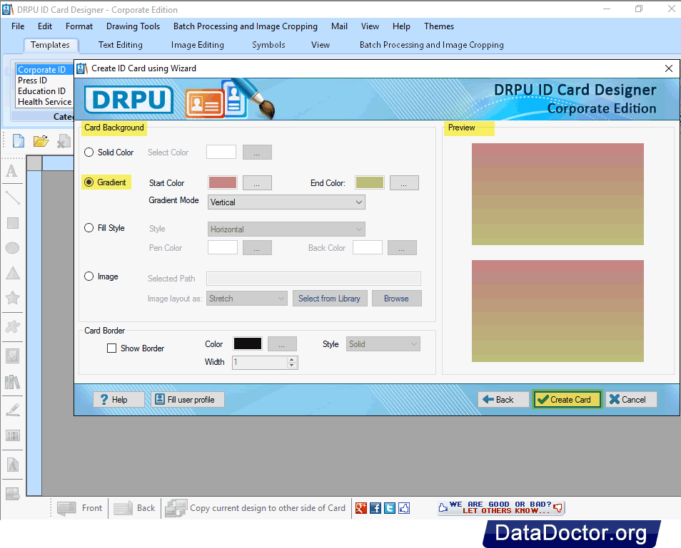 Set Card Background ID Cards Maker (Corporate Edition)