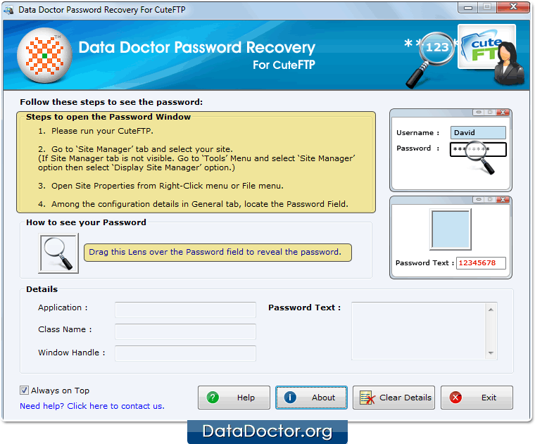 Open Password Recovery For CuteFTP