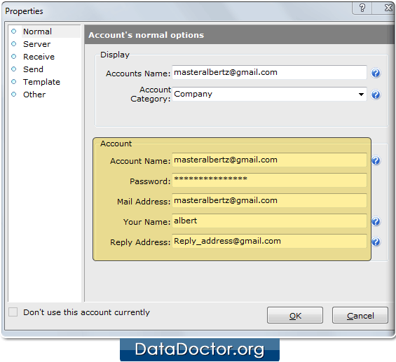 Open the password window in your application Open the password window in your application
