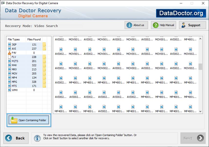 View recovered data View recovered data