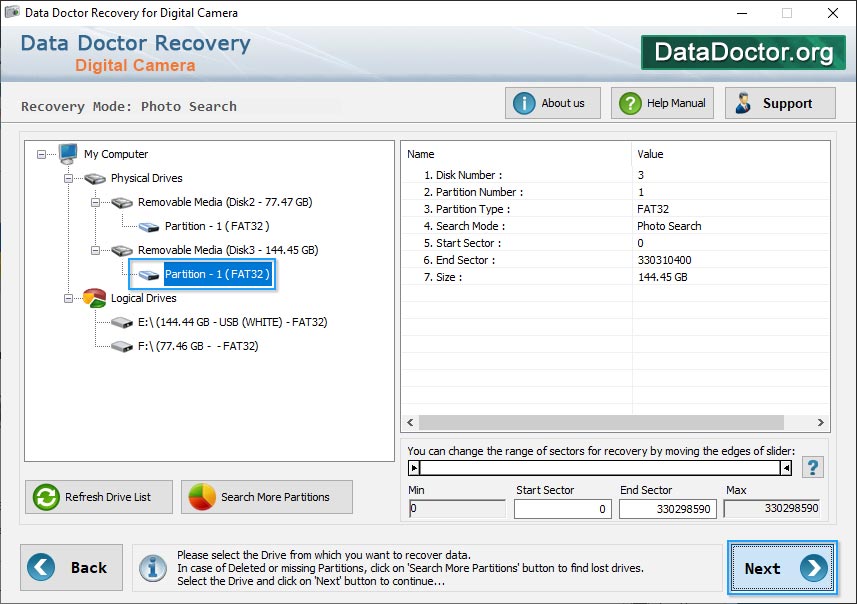 Select partition Select partition