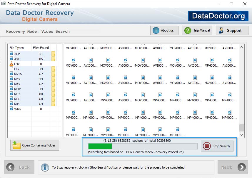 Files searching process Files searching process