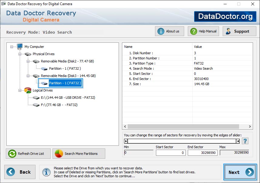 Select removable media Select removable media