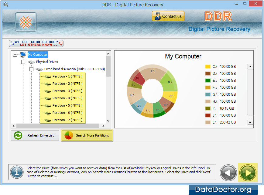 Online digital pictures data recovery searching criteria knowledgebase