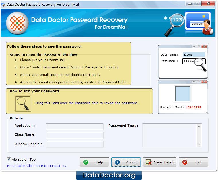 Open Password Recovery For Dream Mail