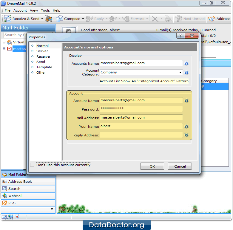Select your email account Select your email account