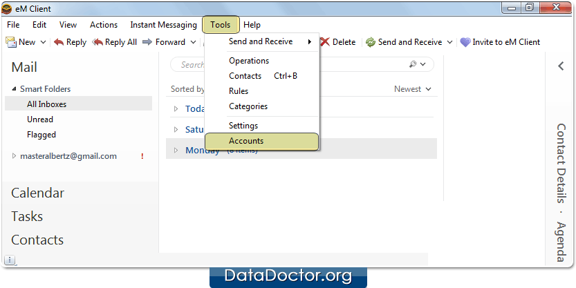 Open your eM Client Open your eM Client