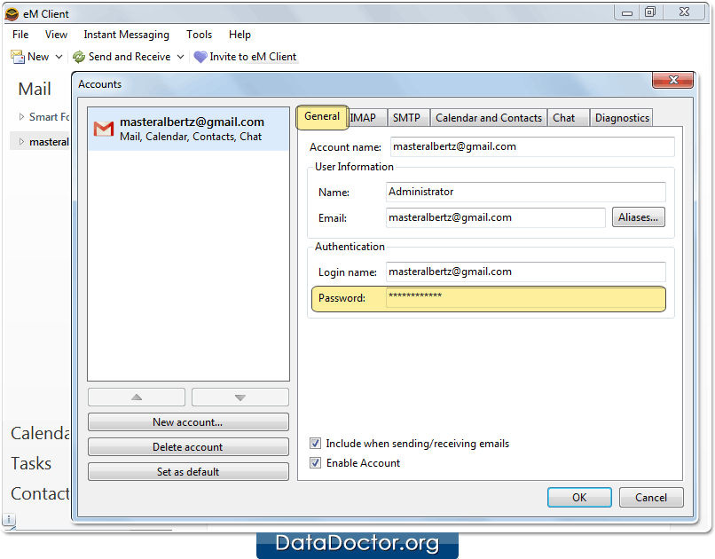 Locate the password field Locate the password field