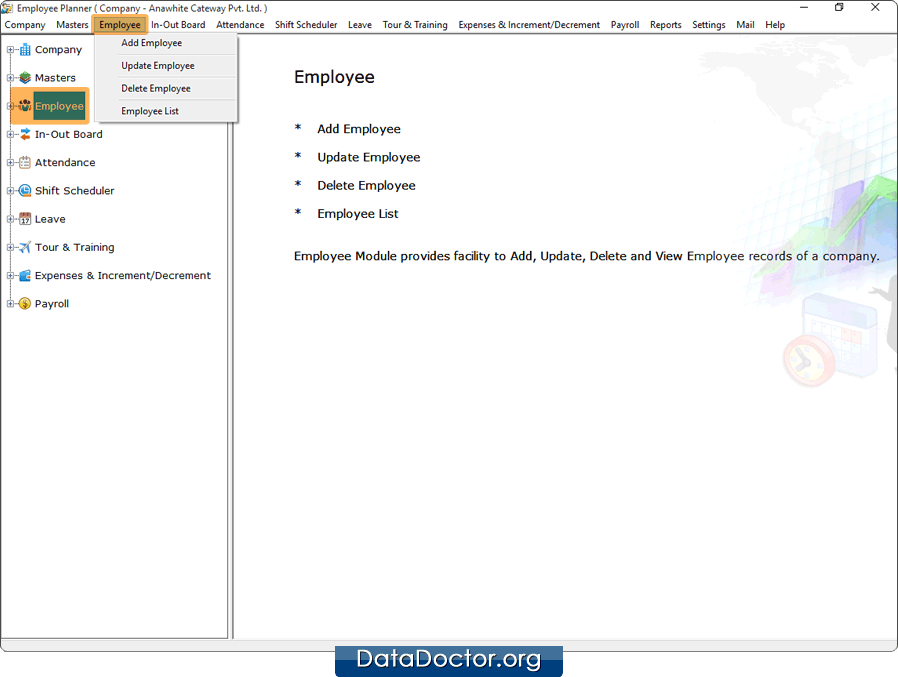 Employee Module Employee Planner Software