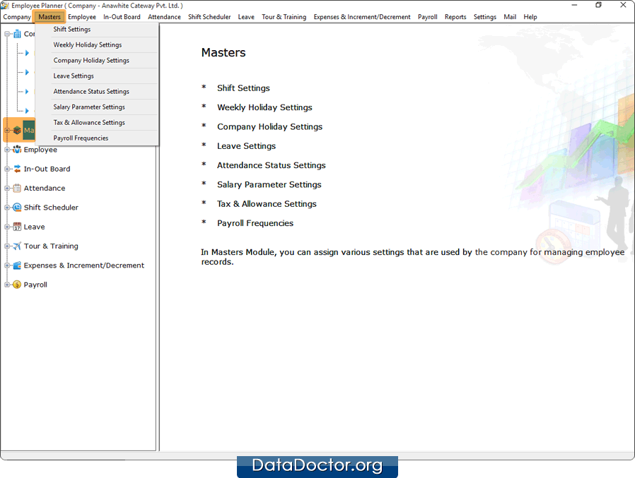 Masters Module Employee Planner Software